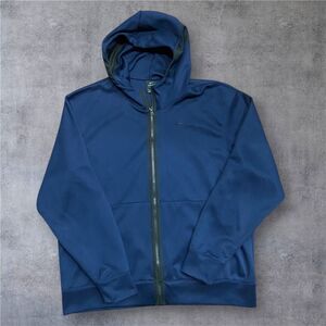 Nike Tech Athletic Full Zip Midnight Navy Black Hoodie Sweatshirt Men's Size L
